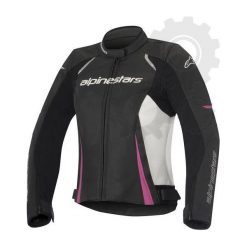 Kurtka skóra naturalna ALPINESTARS STELLA DEVON kolor biały/czarny/fioletowy, rozmiar 42. Czarne kurtki sportowe damskie Alpinestars, w paski, ze skóry, bez kaptura. W wyprzedaży za 1149,00 zł.