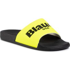 Klapki BLAUER - S0BAY02/FLU Yellow. Żółte klapki męskie Blauer, bez wzorów, ze skóry ekologicznej. Za 169,00 zł.