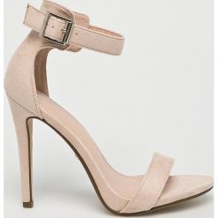 Answear - Sandały Ideal shoes. Brązowe szpilki ANSWEAR, bez wzorów, z materiału, bez obcasa, na obcasie, na klamry. W wyprzedaży za 89,90 zł.