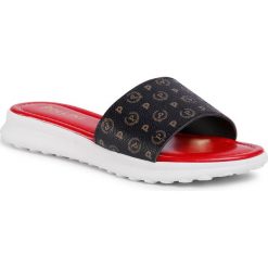 Klapki POLLINI - TA28042G0AQ1100B Nero/Vit.Ros. Czarne klapki damskie Pollini, bez wzorów, ze skóry, bez obcasa. W wyprzedaży za 319,00 zł.