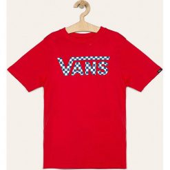 Vans - T-shirt dziecięcy 129-173 cm. Czerwone t-shirty chłopięce Vans, z nadrukiem, z bawełny, bez rękawów. Za 99,90 zł.
