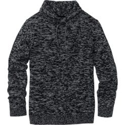 Swetry klasyczne męskie: Sweter z szalowym kołnierzem Regular Fit bonprix czarno-szary melanż