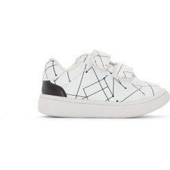 Buty na rzepy z nadrukiem 19-25. Szare buty dziewczęce sportowe marki La Redoute Collections, z bawełny, na obcasie, na rzepy. Za 111,68 zł.