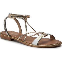 Sandały LES TROPEZIENNES - Hirondel 11515 White/Multi. Żółte klapki damskie Les Tropeziennes, bez wzorów, ze skóry, bez obcasa, na obcasie. Za 299,00 zł.
