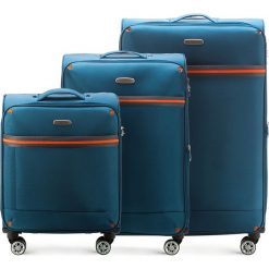 Zestaw walizek 56-3S-49S-95. Niebieskie walizki Wittchen, bez wzorów. Za 649,70 zł.