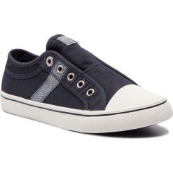 Trampki S.OLIVER - 5-24635-22 Navy 805. Niebieskie półbuty damskie S.Oliver, bez wzorów, z gumy, bez obcasa, na płaskiej podeszwie, bez zapięcia. Za 149,90 zł.