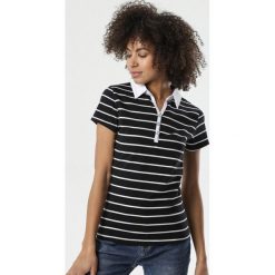 Czarny T-shirt Sireiria. Czarne koszulki damskie polo Born2be, s, w paski, z krótkim rękawem. Za 39,99 zł.