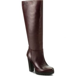 Kozaki EVA MINGE - Lupita 2T 17SM372227EF 134. Czerwone bez kategorii marki Eva Minge, ze skóry, przed kolano, na wysokim obcasie, na obcasie. W wyprzedaży za 349,00 zł.