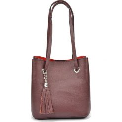 Torebki klasyczne damskie: Skórzana torebka w kolorze bordowym – (S)36 x (W)25 x (G)18 cm