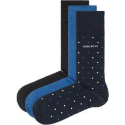 BOSS Hugo Boss 3-pack Skarpetki Czarny Niebieski. Niebieskie skarpetki męskie BOSS Hugo Boss, bez wzorów, z elastanu. Za 140,95 zł.