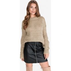TWINSET Sweter Beżowy. Brązowe bluzy damskie Twinset, m, bez wzorów, z materiału, bez rękawów, bez kaptura. Za 710,95 zł.