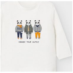 Mayoral - Longsleeve dziecięcy 68-98 cm. Białe t-shirty chłopięce Mayoral, z nadrukiem, z bawełny, z długim rękawem. Za 52,90 zł.