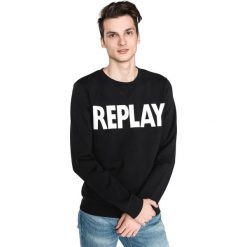 Replay Bluza Czarny. Czarne bluzy damskie Replay, l, z nadrukiem, z bawełny, bez rękawów, bez kaptura. Za 516,95 zł.