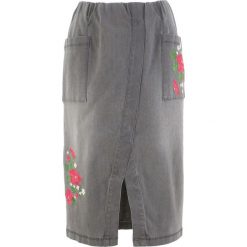 Spódniczki: Spódnica dżinsowa z haftem bonprix szary denim