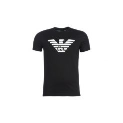 T-shirty z krótkim rękawem Emporio Armani YAYARAL. Czarne t-shirty męskie marki Emporio Armani, s, bez wzorów, bez kołnierzyka, krótkie. Za 289,00 zł.