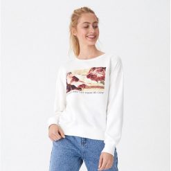 Bluza z nadrukiem Creation of cat - Biały. Białe bluzy damskie House, s, z nadrukiem, bez rękawów, bez kaptura. W wyprzedaży za 39,99 zł.