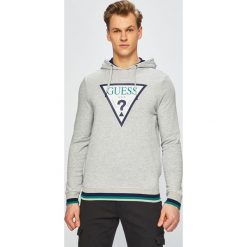 Guess Jeans - Bluza. Szare bluzy męskie m, z nadrukiem, z bawełny, z kapturem. W wyprzedaży za 219,90 zł.
