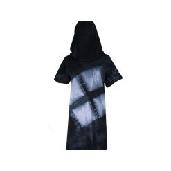 Ręcznie farbowany t-shirt SHIBORI. Czarne t-shirty damskie marki Pikiel, xxl, z bawełny, z kapturem. Za 180,00 zł.