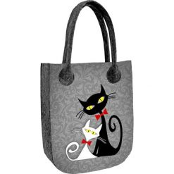 Torebka "City" w kolorze szarym ze wzorem - (S)35 x (W)42 x (G)10 cm. Szare torebki klasyczne damskie Bertoni, z materiału. W wyprzedaży za 57,95 zł.