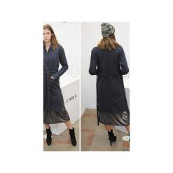 Płaszcz SIMPLE long coat czarny. Czarne płaszcze damskie marki 3 for u, xl, bez wzorów, klasyczne, długie. Za 231,20 zł.