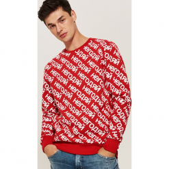 Bluza z nadrukiem all over - Czerwony. Czerwone bluzy męskie rozpinane marki House, l, z nadrukiem. Za 89,99 zł.