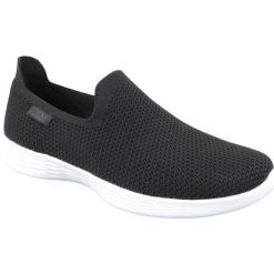 Skechers You Define 14956-BKW. Czarne buty sportowe damskie Skechers, bez wzorów, z tkaniny, sportowe. W wyprzedaży za 139,99 zł.