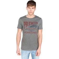 Jack & Jones Power Koszulka Szary. Szare podkoszulki męskie Jack & Jones, l, bez wzorów, z bawełny, bez kołnierzyka, z krótkim rękawem, krótkie. Za 66,95 zł.