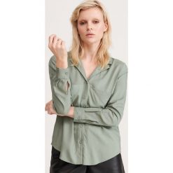Gładka koszula z EcoVero™ - Khaki. Brązowe koszule damskie Reserved. Za 79,99 zł.