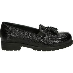 Mokasyny - 106979R668 BL. Czarne mokasyny damskie Venezia, ze skóry. Za 289,00 zł.