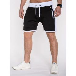 KRÓTKIE SPODENKI MĘSKIE DRESOWE P516 - CZARNE. Czarne spodenki i szorty męskie Ombre Clothing, s, bez wzorów, z bawełny, krótkie. Za 59,00 zł.