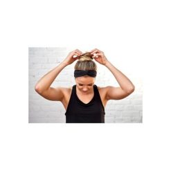 Opaska fitness kardio damska. Czarne opaski damskie DOMYOS, bez wzorów, z elastanu. Za 29,99 zł.