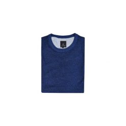 Granatowy sweter męski SW34. Niebieskie swetry męskie Polski Producent - odzież męska, m, bez wzorów, z bawełny, casualowe, bez kołnierzyka, bez kaptura. Za 107,10 zł.