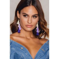 Kolczyki damskie: NA-KD Accessories Kolczyki chwosty – Purple,Multicolor