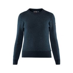Fjällräven Övik Nordic Sweater W, Dark Navy | 555 | L. Niebieskie swetry damskie Fjällräven, l, bez wzorów, bez rękawów, bez kaptura. Za 1338,21 zł.