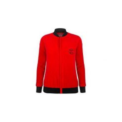 VELVET BOMBER JACKET - KARMA IS A BITCH. Czerwone bluzy damskie Kingsize, s, z haftami, z bawełny. Za 94,50 zł.