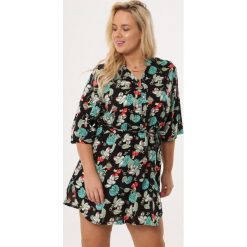 Czarna Sukienka Disarmed. Czarne sukienki damskie Born2be, xl, w paski, z wykładanym kołnierzem, bez rękawów. Za 79,99 zł.
