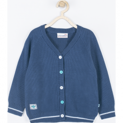 Sweter. Niebieskie swetry chłopięce marki LET'S GO TRAVEL, z aplikacjami. Za 65,90 zł.