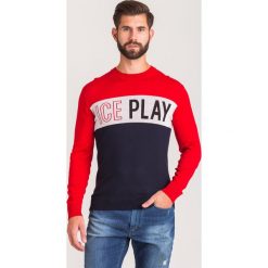 SWETER ICE PLAY. Czerwone swetry męskie s, z wełny, z okrągłym kołnierzem. Za 399,50 zł.