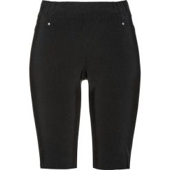Bermudy ze stretchem i elastycznym paskiem bonprix czarny. Czarne spodnie damskie bonprix, bez wzorów. Za 69,99 zł.
