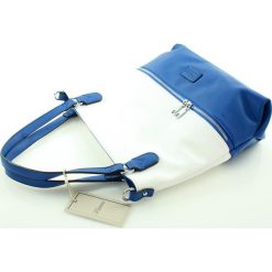 Pojemna torba shopper bag granatowy. Niebieskie torby damskie na zakupy marki FURRINI, w paski, ze skóry, zdobione. Za 93,00 zł.