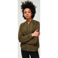 Bluza bomberka. Zielone bluzy damskie Moodo, s, bez wzorów, bez rękawów, bez kaptura. Za 109,99 zł.