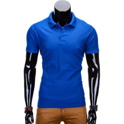 KOSZULKA MĘSKA POLO BEZ NADRUKU S715 - NIEBIESKA. Niebieskie koszulki polo Ombre Clothing, m, z nadrukiem, z materiału. Za 39,00 zł.