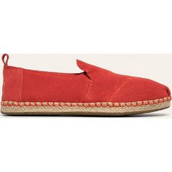 Toms - Espadryle skórzane Deconstructed Alpargata Rope. Czerwone espadryle damskie Toms, bez wzorów, ze skóry, bez obcasa, na obcasie. Za 339,90 zł.