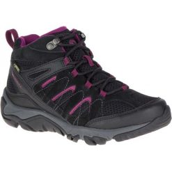 Merrell Buty Damskie Outmost Mid Vent Gtx Czarny 7,5 (41). Czarne buty sportowe damskie marki Merrell, bez wzorów, z gore-texu, sportowe, wspinaczkowe, gore-tex. W wyprzedaży za 445,00 zł.