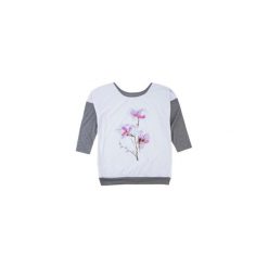 Bluzka casual luźna we wzory, Z KWIATKIEM. Szare bluzki nietoperze TXM, casualowe. Za 24,99 zł.