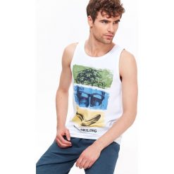 T-SHIRT MĘSKI BEZ RĘKAWÓW. Szare t-shirty męskie Top Secret, na jesień, m, z bawełny. Za 19,99 zł.