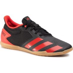 Buty adidas - Predator 20.4 In Sa EE9580 Cblack/Actred/Cblack. Czarne buty sportowe męskie Adidas, ze skóry ekologicznej, bez zapięcia, do piłki nożnej. W wyprzedaży za 159,00 zł.