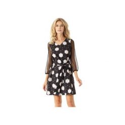 Sukienka trapezowa z tiulowymi rękawami Keira koła ED023-2. Czarne sukienki damskie marki Ella dora, xxl, bez wzorów, z poliesteru, eleganckie, bez kołnierzyka, bez rękawów, trapezowe. Za 229,00 zł.