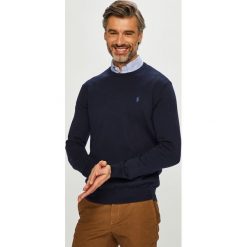 Polo Ralph Lauren - Sweter. Niebieskie swetry męskie Polo Ralph Lauren, xxl, bez wzorów, z bawełny, z okrągłym kołnierzem, bez kaptura. W wyprzedaży za 499,90 zł.