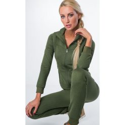 Bluza sportowa z prążkowanego materiału khaki MR15594. Brązowe bluzy sportowe damskie marki Fasardi, xl, prążkowane. Za 109,00 zł.